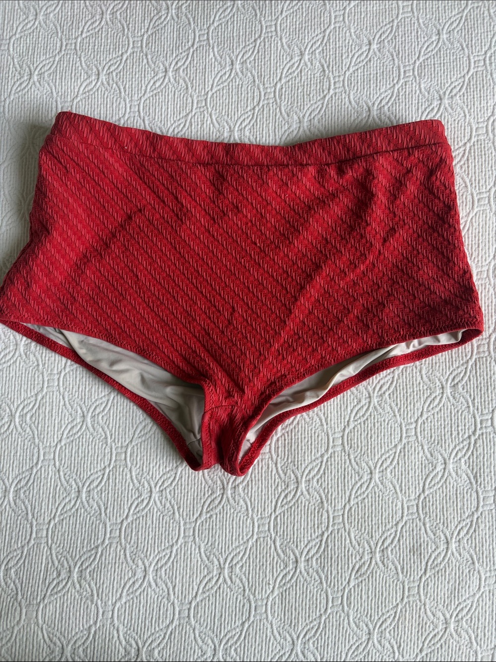 SOLID & STRIPED Red High-Waist Bikini Bottoms